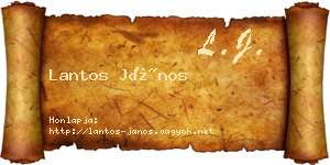 Lantos János névjegykártya